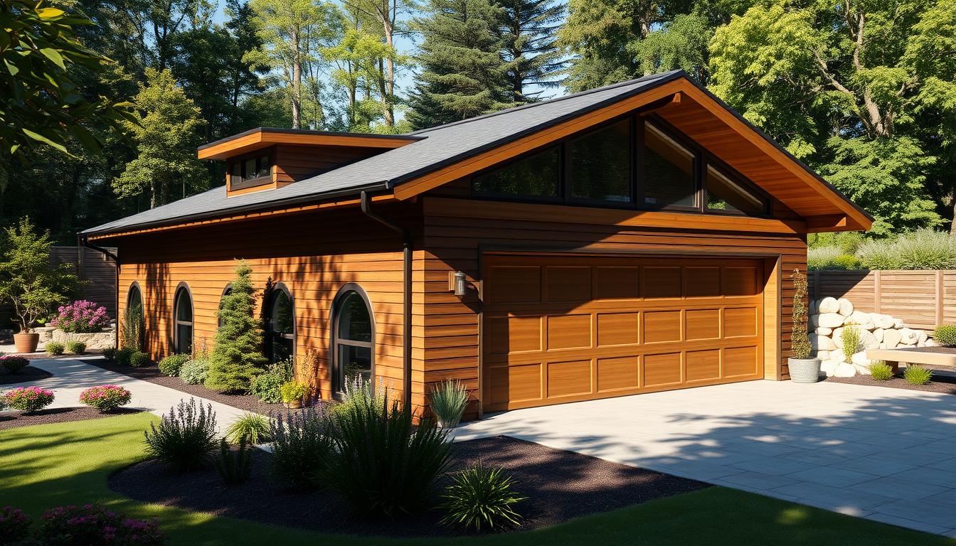 garaże drewnopodobne