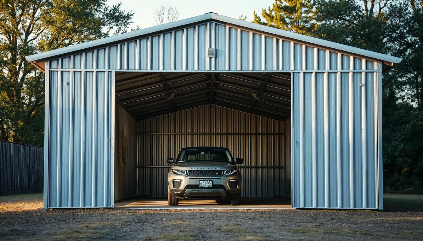 Trwały garaż metalowy