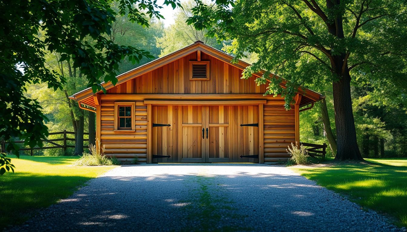 garaż drewnopodobny